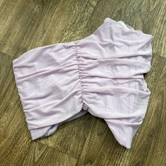 Lavender Strapless Corset Crop Top - Picture 5 of 6